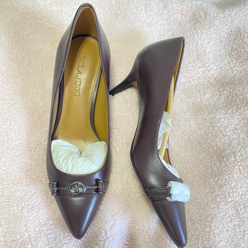 Coach leather “NEW BLOOD” burgundy leather heels